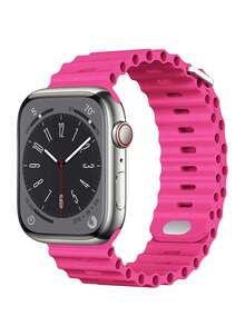 1 Stück Unisex Ozean-Thema Soft Silikon Sport Uhrenarmband Ersatzband für 38mm, 40mm, 41mm, 42mm, 44mm, 45mm, 49mm Series 8, 7, 6, 5, 4, 3, 2, 1, Ultra, SE - Barbie-Pink - Übersicht 28