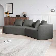 Chenille Sofa Modern, Large, Large Ecksofa, 4-Sitzer, Extra Tie And Large Sitz, Large Wolkencouch Mit 4 Zierkissen, Free Combination Sofa For Wohnzimmer And Schlafzimmer - DARK GREY2 - View 5