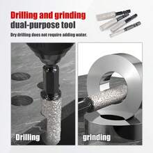 4pcs/Set 6/8/10/12mm Hex Shank Wet/Dry Diamond Drill Bits, Integrated Drilling & Polishing, Suitable For Tiles, Marble, Slate And Other Ceramic Materials