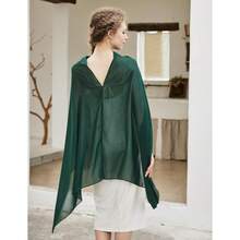 Chiffon Cape Shawl Wrap Scarf With Elegant Sheer Capelet For Evening Dresses Weddings Parties - Xanh ngọc lục bảo - Xem 3