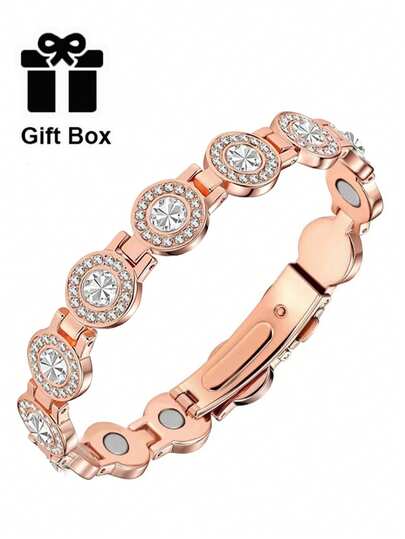 Pulseras de moda de 3X de fuerza, pulseras magnéticas para mujeres con imanes de 3800 Gauss, cierre plegable premium