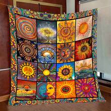 Soft, Usable For All Seasons, Hippie Blankets And Throws - Boho Hippie Quilt Blanket, Hippie Print Throw Blanket - Adults Hippie Blanket For Couch Sofa, Colorful, Artistic Design With Peace & Nature Motifs - 多色10 - 查看 4