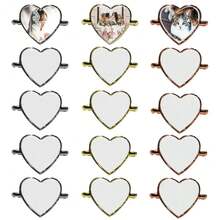 15 Pack Sublimation Watch Charm Blanks Heat Transfer Heart Watch Band Charms Person.Alized Photo Jewelry Charm Blank For Women Men DIY Picture Crafts Heart,3Color - 3 màu - Xem 1