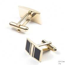 1 Pair High Grade Gold Men Gentle Copper Geometric Pattern Cufflinks For Business - Silver - View 4