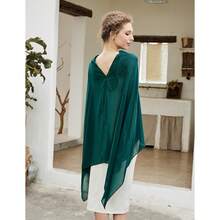 Chiffon Cape Shawl Wrap Scarf With Elegant Sheer Capelet For Evening Dresses Weddings Parties - 水鴨藍 - 查看 3