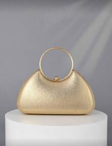Lightweight, Business Casual Rhinestone Decor Bucket Bag Mini Drawstring Design, Clear Bag Faux Pearl Bag Evening Bag, Dinner Bag Glamorous, Elegant, Exquisite, Quiet Luxury Rhinestone For Party Girl, Woman, Bride Perfect For Party, Dinner/Banquet Christmas Party Dress, Perfectly Matching With New Years Outfit, Excellently Matching With Party Dresses For Women, Essential Wedding Items,Perfectly Matching With Graduation Dress, Prom Dresses, Perfectly Matching With Prom Accessories, Perfectly Matching With Bridal Party - 金色 - 查看 5