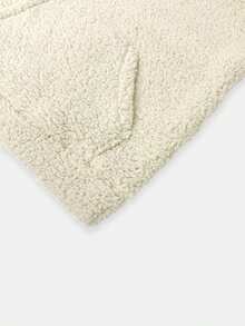 Pocket Pullover Sweatshirt, Casual Long Sleeve Teddy Sherpa Pullover For Women, Autumn/Winter, Half-Zip Fleece Sweatshirt, New Fall Fashion 2025 - White - View 7