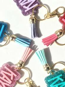 Backpack Keychain Nameplates | Acrylic Keychains | Personalized Acrylic Nameplates | Diaper Bag Labels | Lunchbox Labels | Kids Labels - Multicolor - View 5