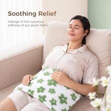 AWYYGraphene Heating Pad For Back Pain Relief Ultra Soft And Comfortable Plush Flower Cute Heating Pad For Period Cramps XL 12"X24" 6-Hour Timer Christmas Gift For Women Mom - Hoa Xanh12x24 - Xem 2