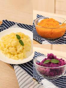 3-In-1 Plastic Manual Potato Garlic Press - Kitchen Tool For Making Vegetable Puree, Non-Slip Handle, Easy To Clean - Multicolor - View 3