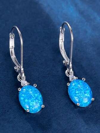 1 Pair Charm 925 Sterling Silver Cubic Zirconia Drop Earrings Wedding Anniversary Ear Jewelry For Women Gift Fine Jewelry