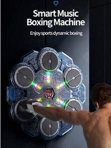 音乐拳击机儿童运动健身玩具 - 智能音乐 6 键拳击靶，壁挂式可充电蓝牙炫酷灯光动态音乐拳击，儿童感官训练反应速度节奏运动器材，速度可调，成人男女反应能力训练办公室健身趣味器材，拳击玩具，儿童拳击机，非常适合万圣节、圣诞节、复活节和生日。 - 6鍵拳擊靶 - 查看 12