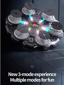 音乐拳击机儿童运动健身玩具 - 智能音乐 6 键拳击靶，壁挂式可充电蓝牙炫酷灯光动态音乐拳击，儿童感官训练反应速度节奏运动器材，速度可调，成人男女反应能力训练办公室健身趣味器材，拳击玩具，儿童拳击机，非常适合万圣节、圣诞节、复活节和生日。 - 6鍵拳擊靶 - 查看 7