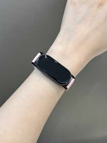 1pc Leather Magnetic Strap, Compatible With Xiaomi Mi Band 10/10NFC/9/9NFC/8/8NFC - Hồng - Xem 2