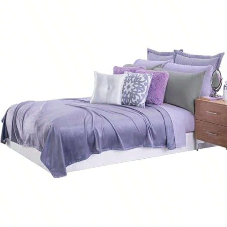 Colchas Concord | Ligera Suave y calientita King Size, frazada Ligera Color Lavanda, Medida King Size 2.25 x 2.50 m.(default) - Multicolor - Ver 1