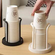 1PC Paper Cup Storage Rack, Home Office Paper Cup Organizer, Coffee Cups Holder Countertop, Plastic Material Mouthwash Cup Organizer For Living Room, Kitchen Appliances Accessories Gadgets Tools Christmas Stuff Cooking Christmas - Nhiều màu - Xem 2