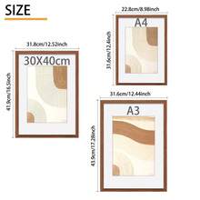 1个30x40厘米相框，A3证书框，A4海报框（不含衬垫），亚克力透明面板，适用于客厅、卧室、照片墙装饰，棕色相框，仅用于照片展示。 - 棕色 - 查看 3