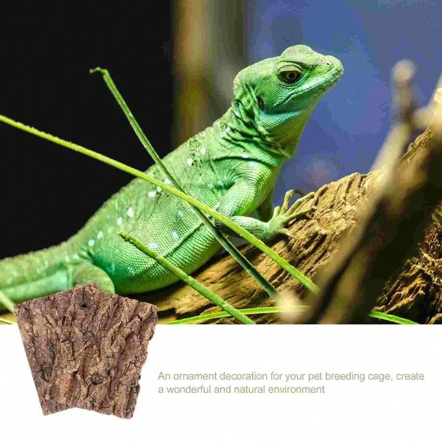 3PCS Terrarium Bark Decor Reptile Hide Cave For Lizard Snake Turtle Natural Looking Habitat Climbing Hiding Spot