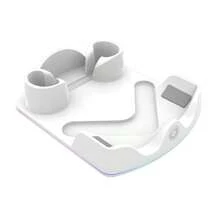 Meta Quest 2/3/3S VR 头显充电底座及支架 - LED 指示灯、控制器支架、白色、插电式供电、VR 游戏配件 | 现代游戏装备，适用于多人充电、多设备充电、家庭充电需求以及办公桌充电站