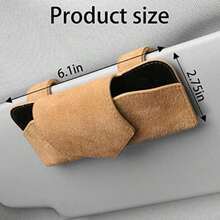 Soportes para anteojos de sol para coche, soporte magnético para anteojos para coche, colgador de piel y clip para tarjetas de boletos, accesorios interiores de automóvil, universales para SUV,(Beige) - Multicolor - Ver 3