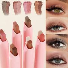 Dual-Tone Shimmer Eyeshadow Pencil With Twist-Up Gradient Dual-Color Eyeshadow Stick, Easy To Apply Tie Dye Eyeshadow, Smudge-Resistant Eyeshadow Pencil, Slouchy Girl Eyeshadow Stick - DR105 - View 2