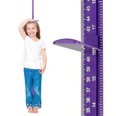 XZGB Height Measurement Rod For Wall - 3D Removable Growth Stick Wall Mounted Splicing Ruler For Adults Baby Nursery - 79 Inch Purple