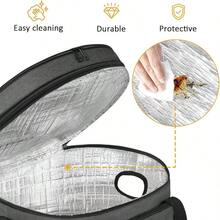 AWYYYOREPEK 2 Layer Slow Cooker Carrier Compatible With 6 7 8 Quart Crock-Pot Insulated Large Slow Cooker Travel Bag With Bottom Pad Lid Fasten Straps For Family Gathering Potluck Gift For Women - 深灰色 - 查看 7