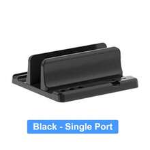 Adjustable Vertical Laptop Stand, Dual-Slot Design, Suitable For Tablets & Laptops, Space-Saving - Black - View 9