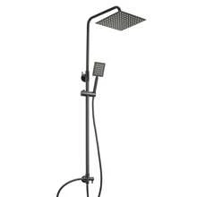 8/10-Inch Square Adjustable Rainfall Handheld Shower Set – Chrome-Plated Thermostatic Mixer With Hose & Stainless Steel Bar For Overhead And Handheld Use - 10-inch - View 2