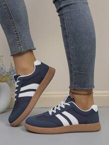 New Women Shoes, Fashion Sneakers, Student Shoes, Couple Shoes, Retro Casual Shoes, Lace-Up Shoes, Versatile Outdoor Casual Shoes, All Season Women Shoes - Blue - View 5