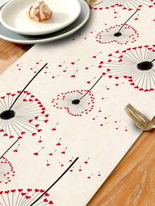 1pc Valentine's Day Pattern Table Runner/Placemat, Suitable For Holidays, Parties, Birthdays, Dinners, Kitchen & Dining Room Table Decor, All Season Home & Living Decor - Multicolor - View 8