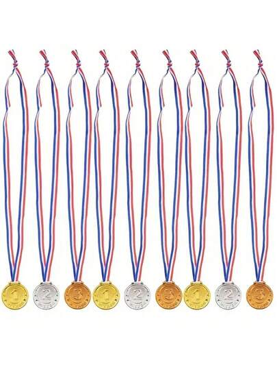 15枚金、银、铜牌 - 多功能派对礼品，冠军、亚军、季军奖牌，适用于游戏、庆祝活动、胜利道具、课堂奖励、体育比赛、体育赛事、派对礼物、学校体育活动和家庭聚会。经久耐用，用途广泛，是运动配件、才艺表演、拼字比赛、生日派对、团体活动、篮球比赛、足球比赛以及男女皆宜的礼物。