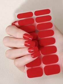 1pc Plain Nail Polish Strip, Pink Nails Multi-Colour Nail Stickers, Easy Manicure, Full Nail Kit Suitable For Ladies' Home DIY Nail Supplies - Multicolor - View 4