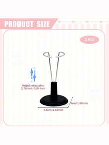 Adjustable Doll Stand For Labubu Small Statue Display Rack Suitable Metal Doll Stand Doll Display Stand Suitable For 4-8 Inch (Approximately 10.2-20.3 Cm) Dolls Keeping Dolls In A Standing Position (Dolls Not Included) Black/White Base Plush Decorations Storage Shelf Doll Holder Display Case - Multicolor - View 8