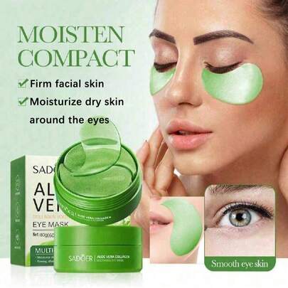 60 Piezas = 30 Pares Máscara De Ojos De Aloe Vera, Parche Para Ojeras, Anti Envejecimiento, Hidratante, Parches De Ojos De Gel De Colágeno Y Ácido Hialurónico, Eliminan Arrugas Y Círculos Oscuros.