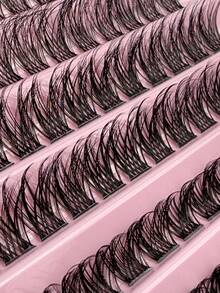 Hinarin 120片装簇状假睫毛，长度8-16毫米，纤细自然，蓬松时尚，适合DIY嫁接，适用于派对、旅行、通勤等各种场合。 - D - 查看 4