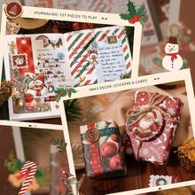 Vintage Scrapbook Kit346pcs Bullet Junk Journal Kit With Journaling/Scrapbooking Supplies, Stationery, A6 Grid Notebook With Graph Ruled Pages, Teen Women - Vintage - Merry Christmas - View 6