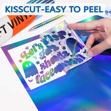 WRAPXPERT Holographic Vinyl Blue, Holographic Permanent Vinyl Blue Glossy 12\ X 5ft,Chrome No Bubble Iridescent For DIY Craft Decal,12inchx5ft,LightBlue - Lightblue - 查看 4
