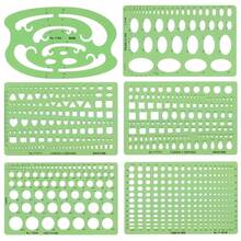 6pcs Jewelry Design Professional Precision Jewelry Sketch Template Ruler, Gemstone Specific, Drawing Ruler, Soft Ruler, Made In China, Jewelry Architectural Template Ruler, Small Increment Circle, Equidistant Ellipse, Water Drop Shape, Arc Cloud Shape Ruler Template Set