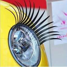 2Pcs 3D Glamorous Black Eyelash Headlight Decals - Fun Car Light Stickers With Enhanced Visibility & Style, Easy To Apply & Remove For Most Vehicles, Car Accessories,Car Decals,Car Decor,Car Stickers,Car Essentials,Car Stuff - Multicolor - View 6