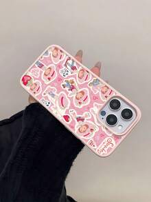 Funda magnética de Rosita Fresita, diseñada con adorables personajes y corazones, compatible con  17,  16,  16 Pro Max,  15,  15 Pro Max,  14,  13 y  12. Igual que el  11 Pro, está hecha de TPU y es resistente a los golpes. Es un regalo ideal para familiares, amigos, niños, cumpleaños, el Festival de Primavera, días festivos, novios, novias y San Valentín. - Rosa - Ver 4