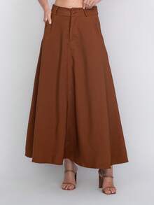 Tailored Skirt With Belt Loops (Without Belt) Code: 3010 - 駝色 - 查看 6