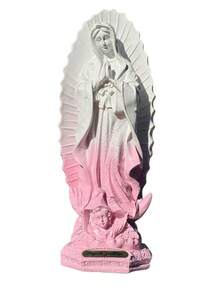 Statue Of The Virgin Mary - Religious Decorations - White and Pink - View 3