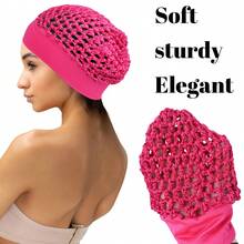 1 chiếc mũ lưới co giãn, mũ ngủ lưới che đầu, lưới bảo vệ tóc cho tóc giả dài thẳng/xoăn, mũ đầu bếp lưới đen dạng sóng, lưới búi tóc phồng cho nữ, mũ ngủ múa ba lê. - Nhiều màu - Xem 10