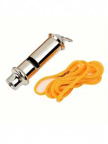 3个裁判哨，金属哨，不锈钢运动哨，带挂绳 - 銀色 - 查看 6