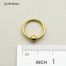 1 szt. Złoty pierścień PVD ze stali chirurgicznej PA, duży rozmiar, pierścienie z koralikami sprężynowymi, kulki BCR do przekłuwania nosa, kolczyki do przegrody nosowej dla mężczyzn i kobiet, biżuteria do ciała, 00G, 0G, 2G, 4G, 6G, 8G, 10G, 12G, średnica 10-22 mm