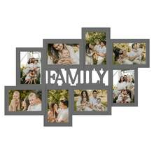 Jerry & Maggie Modern 8-Opening Family Photo Frame Set | Chic Black Wall Decor Collage Frames Fit 4x6 & 6x4 Photos, Perfect For Living Room/Bedroom Home Decor, Christmas Gift - 灰色 - 查看 7