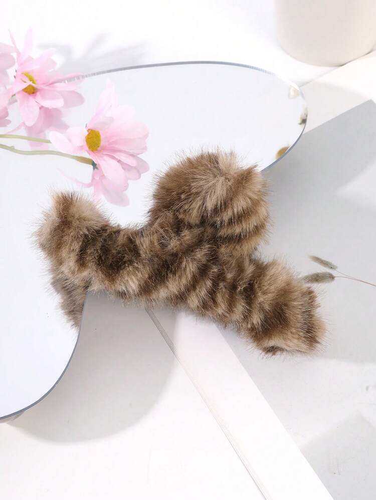 1 chiếc kẹp tóc một mảnh sang trọng, cá tính, đa năng, họa tiết sọc mềm mại, thích hợp cho mùa thu/đông, phụ kiện tóc mùa đông. - Nhiều màu - Xem 13