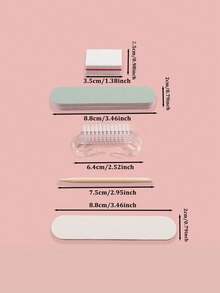 Nail Art Tool Kit, Mini Nail File, Buffing Pad And Stick- Odorless For DIY Jewelry Polishing And Nail Care,Acrylic Nail Brush, Soft Nail Art Manicure Pedicure Brush For Remove Dust Cleaning - Multicolor - View 6