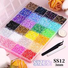 32000Pcs Resin Jelly Rhinestones For Bedazzling Multicolor 3mm Flatback Gems For Diamond Art Bedazzler Kit With 3Pcs 10ml B7000 Jewelry Glue For Nail Art Crafting Book Makeup - 大包裝 + 3 片膠水 - 查看 2